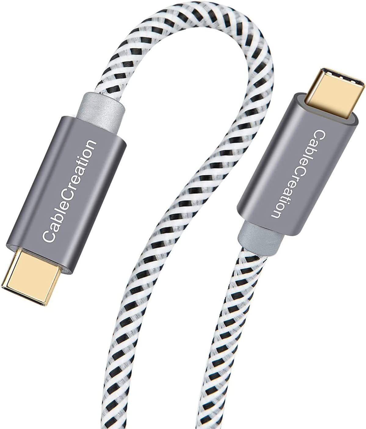 USB C to USB C Cable 10Ft 60W, Braided USB-C Cable 3A Fast Charging, Compatible with Macbook(Pro), Galaxy S20/S20+/S20 Ultra/S10/S9/S9+, Note 10, Pixel 3XL, Etc. Space Gray